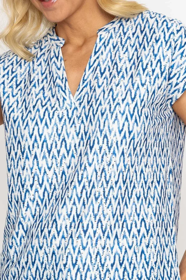 Voulez Vous Printed Blue Jersey Top*Women Tops & Blouses