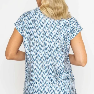 Voulez Vous Printed Blue Jersey Top*Women Tops & Blouses