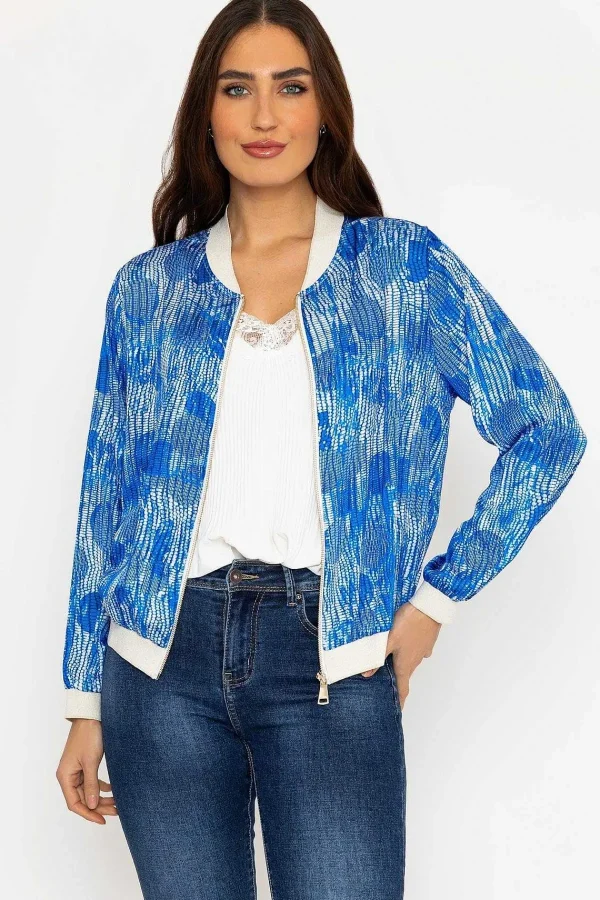 Pala D'oro Printed Bomber Jacket In Blue*Women Coats & Jackets