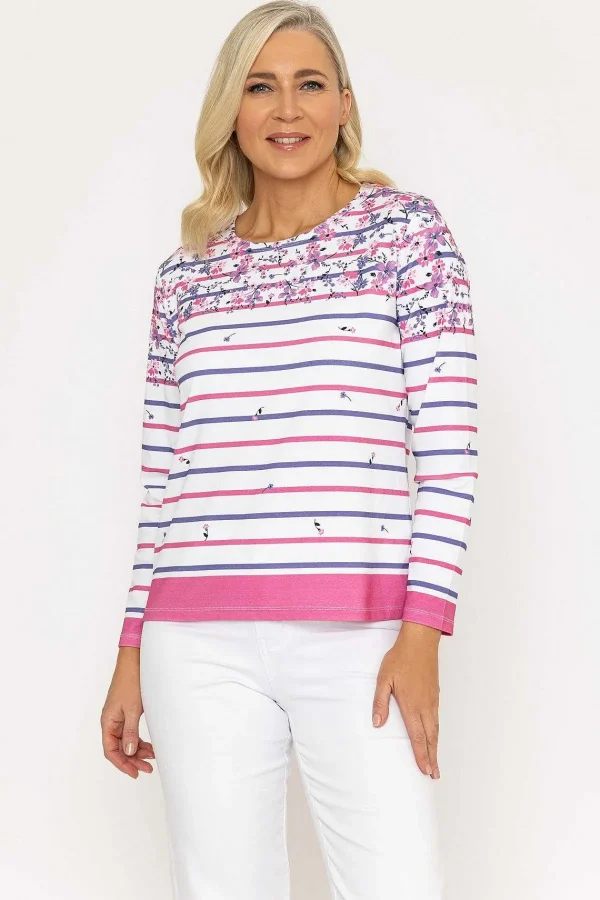 Voulez Vous Printed Breton Top In Pink*Women Tops & Blouses