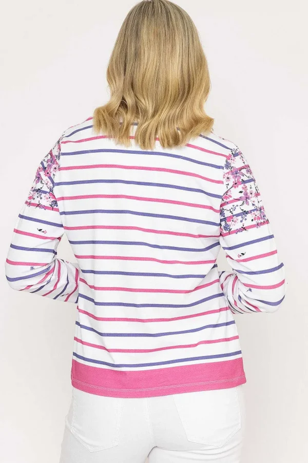 Voulez Vous Printed Breton Top In Pink*Women Tops & Blouses