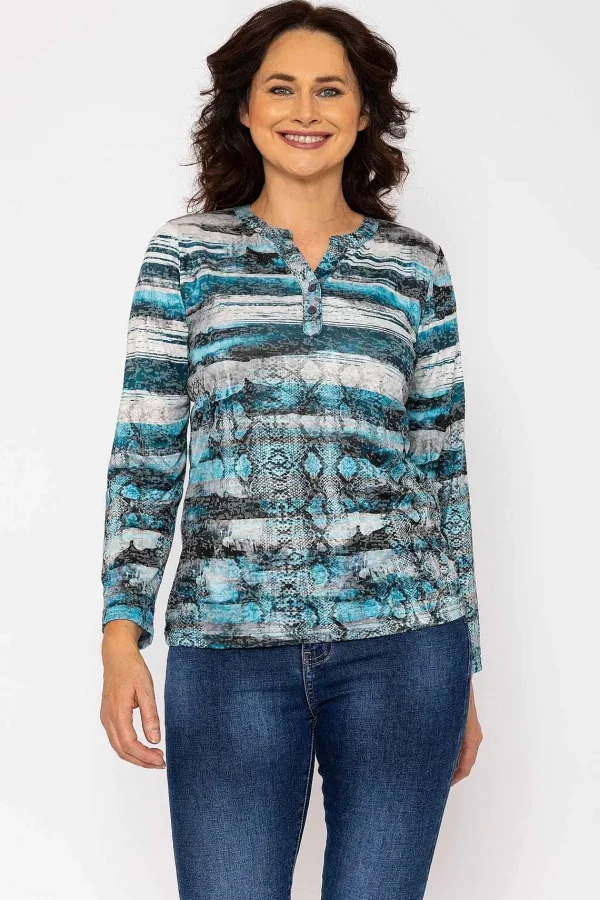 Voulez Vous Printed Burnout Top In Blue*Women Tops & Blouses