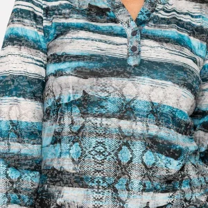 Voulez Vous Printed Burnout Top In Blue*Women Tops & Blouses