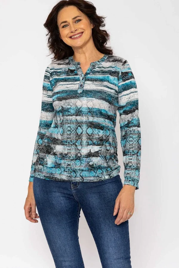 Voulez Vous Printed Burnout Top In Blue*Women Tops & Blouses