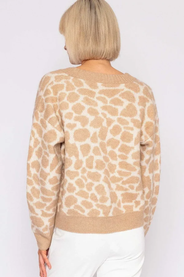 J'aime la Vie Printed Cardigan In Beige*Women Jumpers & Cardigans