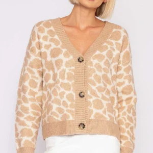 J'aime la Vie Printed Cardigan In Beige*Women Jumpers & Cardigans