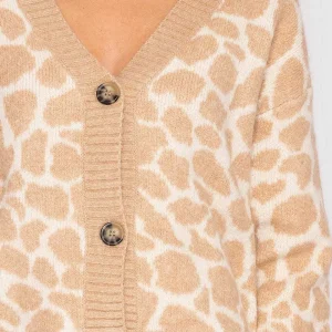 J'aime la Vie Printed Cardigan In Beige*Women Jumpers & Cardigans
