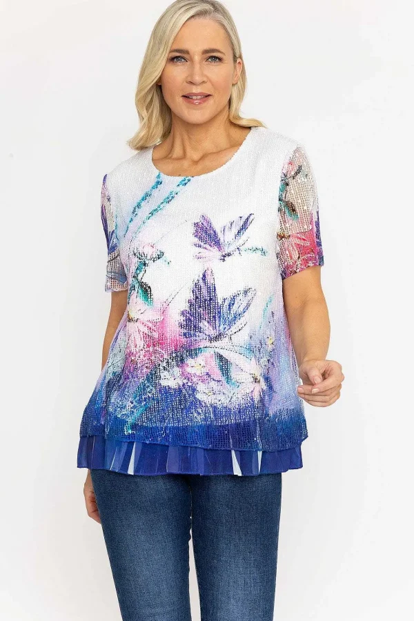 Voulez Vous Printed Double Layer Printed Mesh Top*Women Tops & Blouses