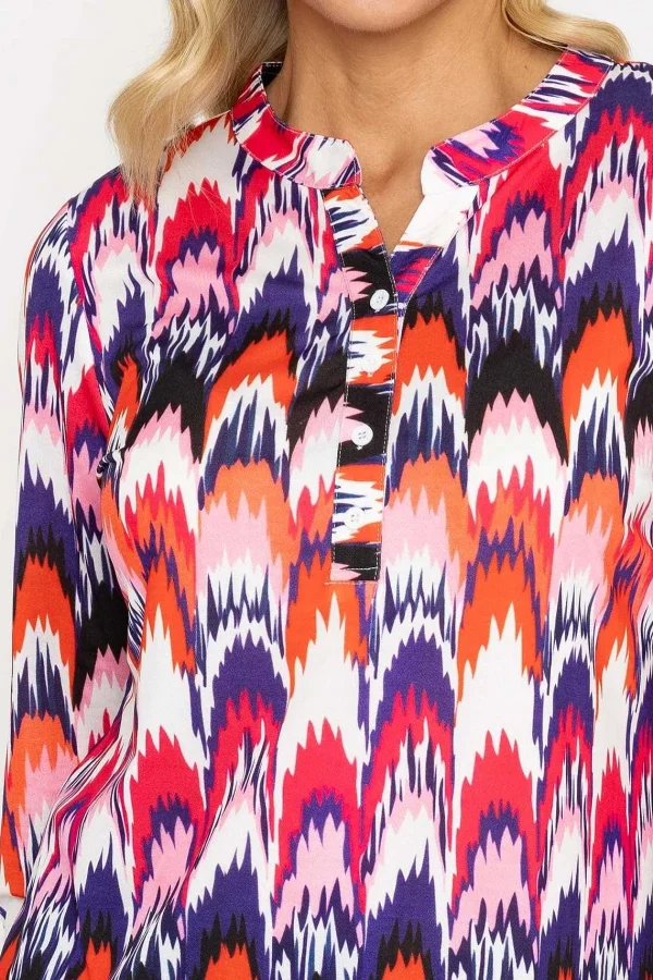 Voulez Vous Printed Jersey Blouse In Pink*Women Tops & Blouses