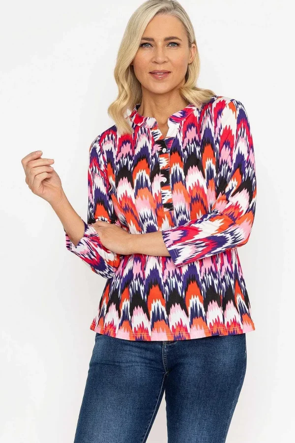 Voulez Vous Printed Jersey Blouse In Pink*Women Tops & Blouses