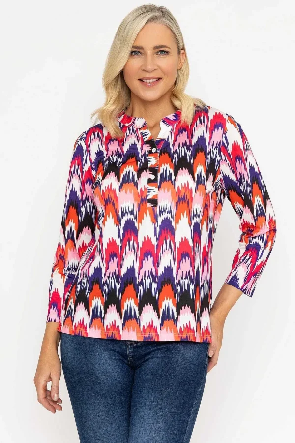 Voulez Vous Printed Jersey Blouse In Pink*Women Tops & Blouses