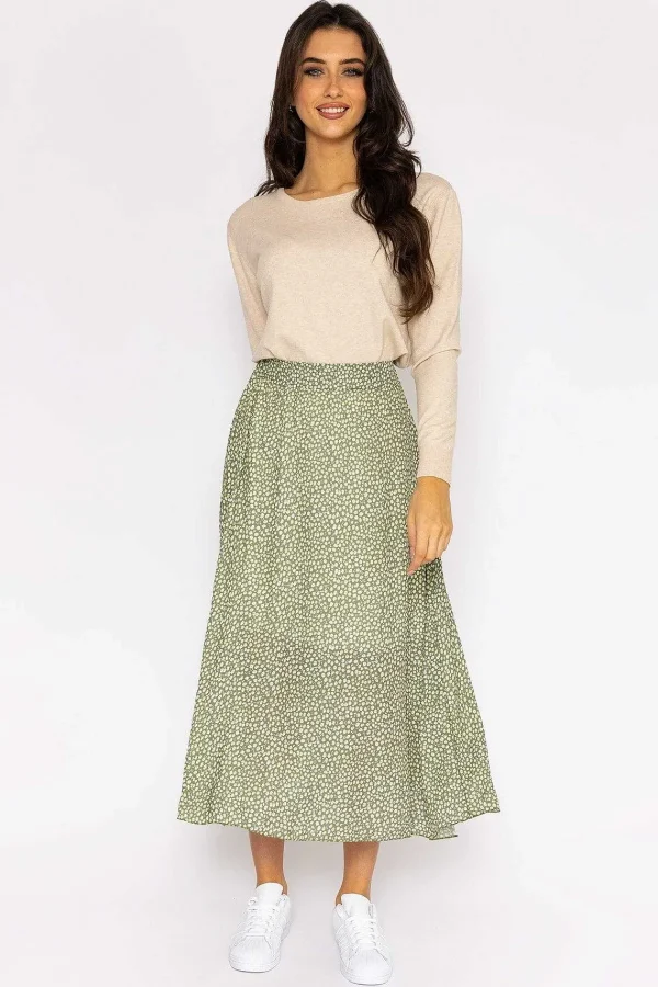 Pala D'oro Printed Midi Skirt In Green*Women Skirts & Shorts