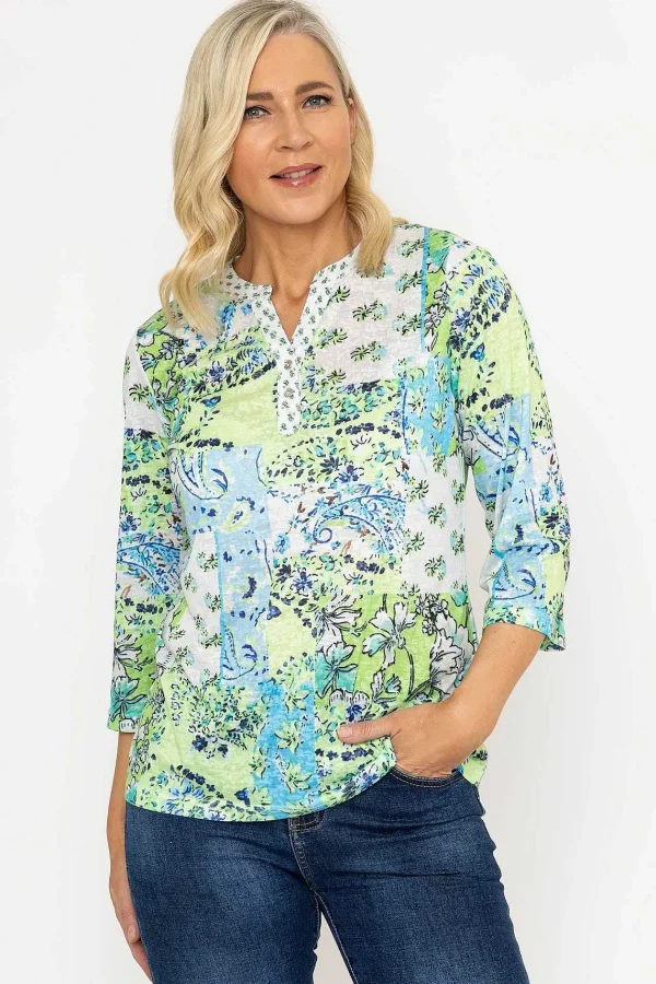 Voulez Vous Printed Plaquet Top In Green*Women Tops & Blouses