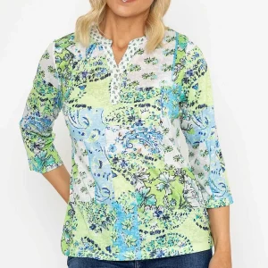 Voulez Vous Printed Plaquet Top In Green*Women Tops & Blouses