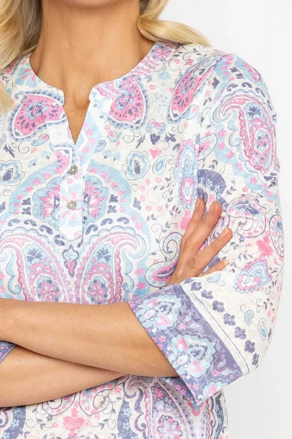 Voulez Vous Printed Plaquet Top In Pink*Women Tops & Blouses