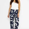 Pala D'oro Printed Scuba Trouser In Navy*Women Jeans & Trousers