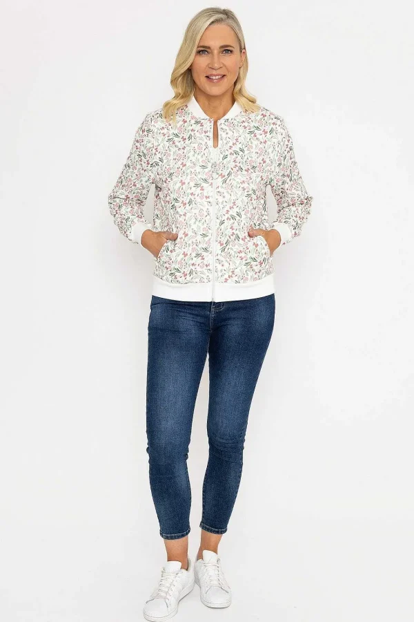 Voulez Vous Printed Textured Jersey Bomber Jacket*Women Coats & Jackets