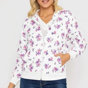 Voulez Vous Printed Textured Jersey Hoodie In Pink*Women Hoodies & Sweatshirts