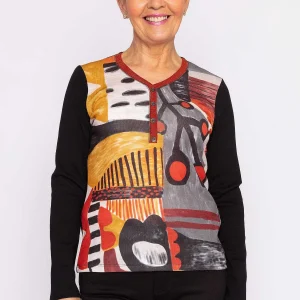Kalisson Printed Top In Black*Women Tops & Blouses