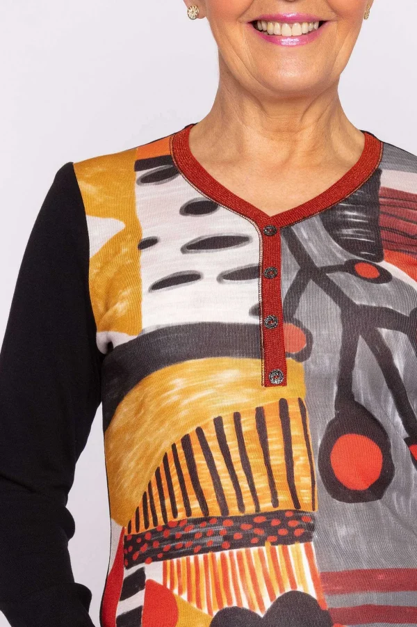 Kalisson Printed Top In Black*Women Tops & Blouses