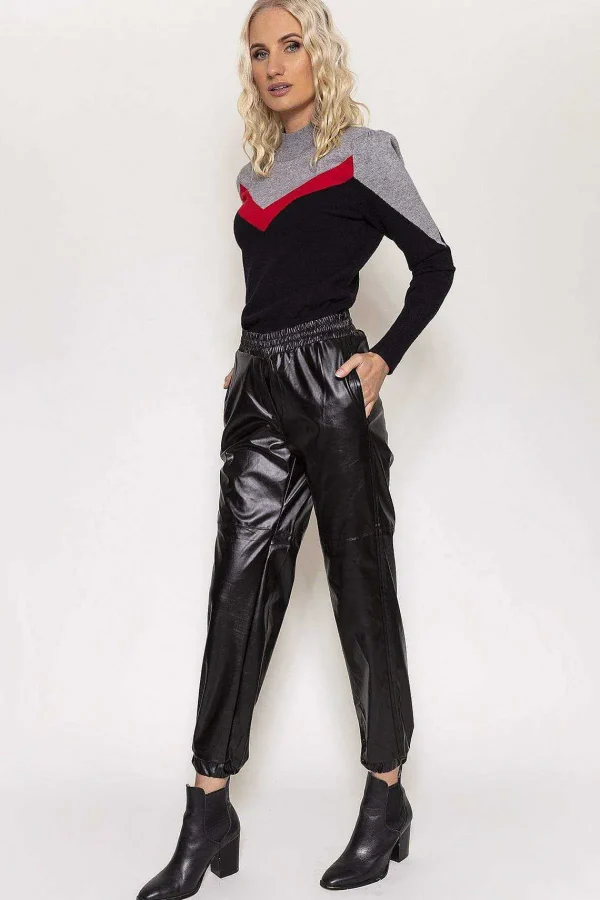 Nova of London Pu Jogger In Black*Women Jeans & Trousers
