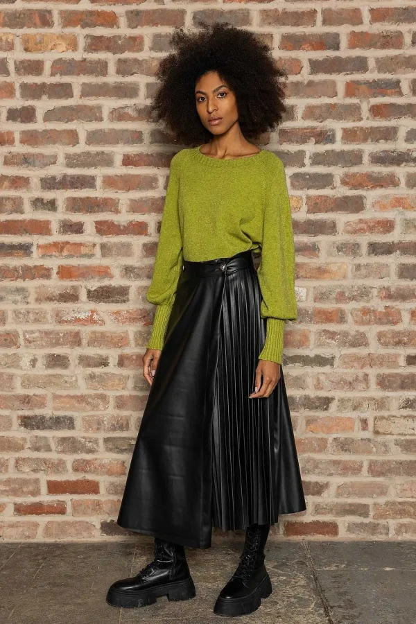 Pala D'oro Sport Pu Pleated Midi Skirt*Women Skirts & Shorts