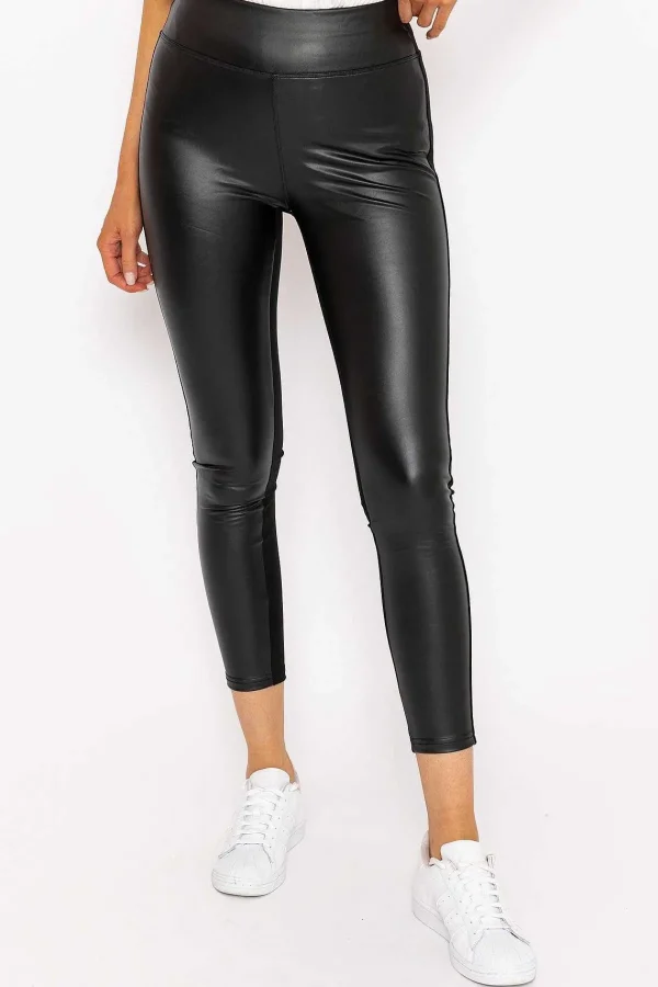 J'aime la Vie Pu Ponte Leggings In Black*Women Jeans & Trousers