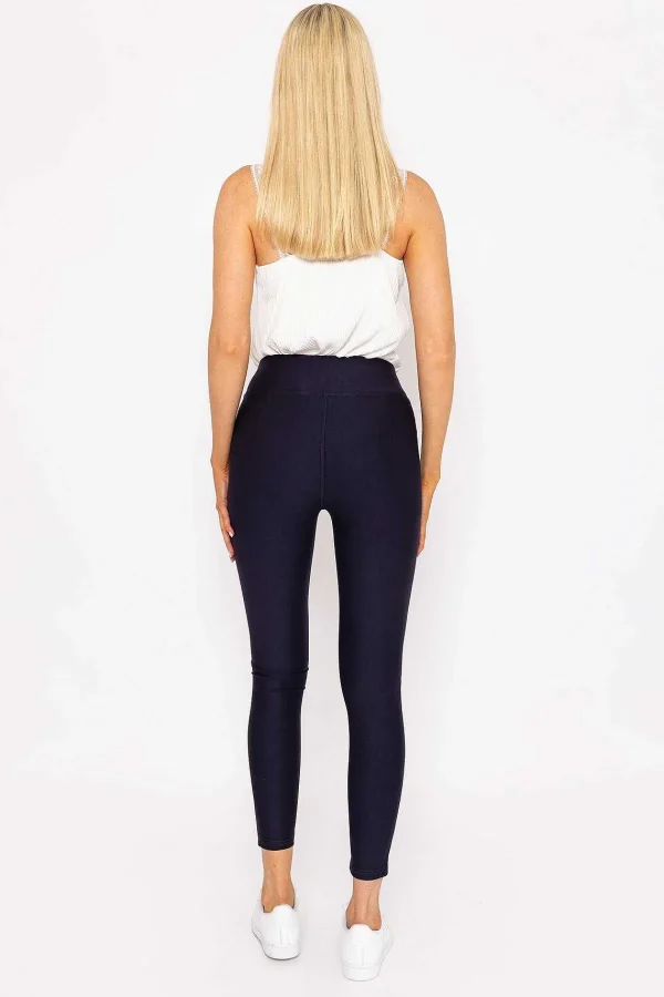 J'aime la Vie Pu Ponte Leggings In Navy*Women Jeans & Trousers