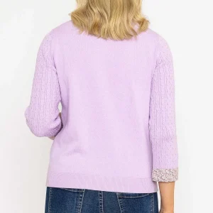 Voulez Vous Purple Cable Knit Sweater With Shirt Collar*Women Jumpers & Cardigans
