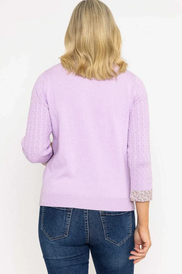 Voulez Vous Purple Cable Knit Sweater With Shirt Collar*Women Jumpers & Cardigans