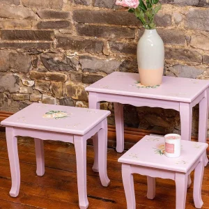 Carraig Donn HOME Purple Floral Nest Of 3 Tables* Homeware