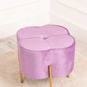 Carraig Donn HOME Purple Velvet Upholstered Foot Stool* Homeware