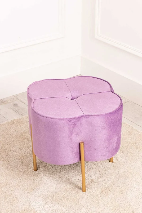 Carraig Donn HOME Purple Velvet Upholstered Foot Stool* Homeware