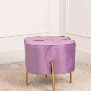 Carraig Donn HOME Purple Velvet Upholstered Foot Stool* Homeware