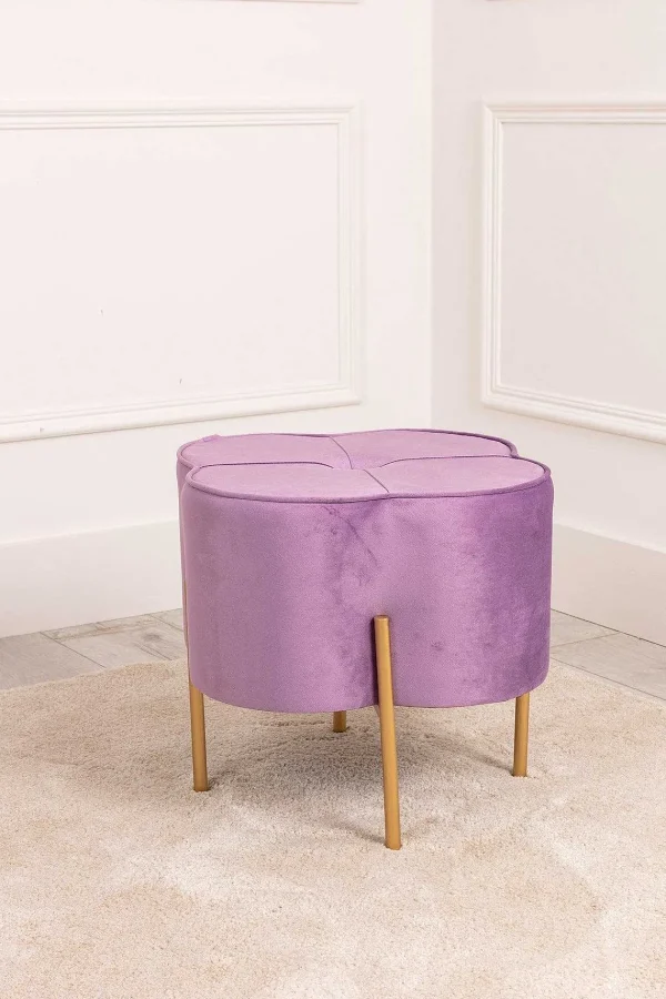 Carraig Donn HOME Purple Velvet Upholstered Foot Stool* Homeware