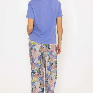 Cherish Accessories Pyjama Top And 3/4 Bottoms In Purple*Women Nightwear