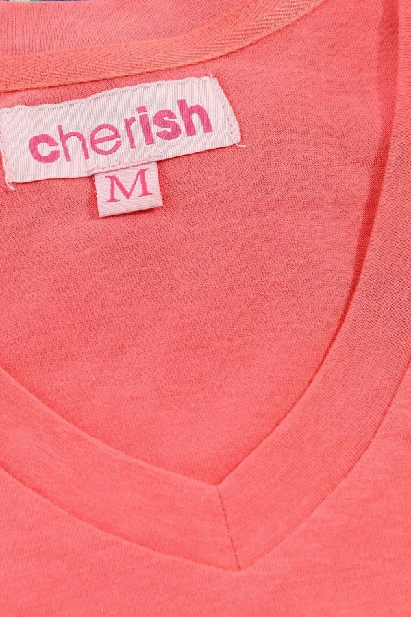 Cherish Accessories Pyjama Top And 3/4 Bottoms In Pink*Women Nightwear