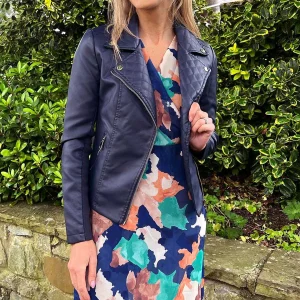 J'aime la Vie Quilted Side Zip Jacket In Navy*Women Coats & Jackets