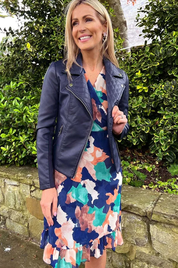 J'aime la Vie Quilted Side Zip Jacket In Navy*Women Coats & Jackets