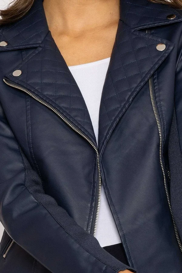 J'aime la Vie Quilted Side Zip Jacket In Navy*Women Coats & Jackets