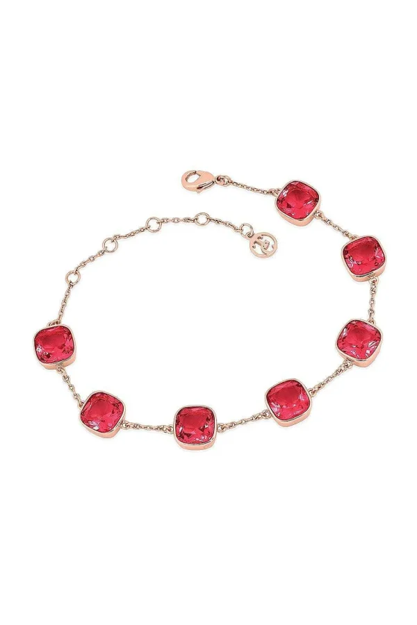 Tipperary Crystal Jewellery Raspberry Cushion Stone Rose Gold Bracelet* Boxed Gifts