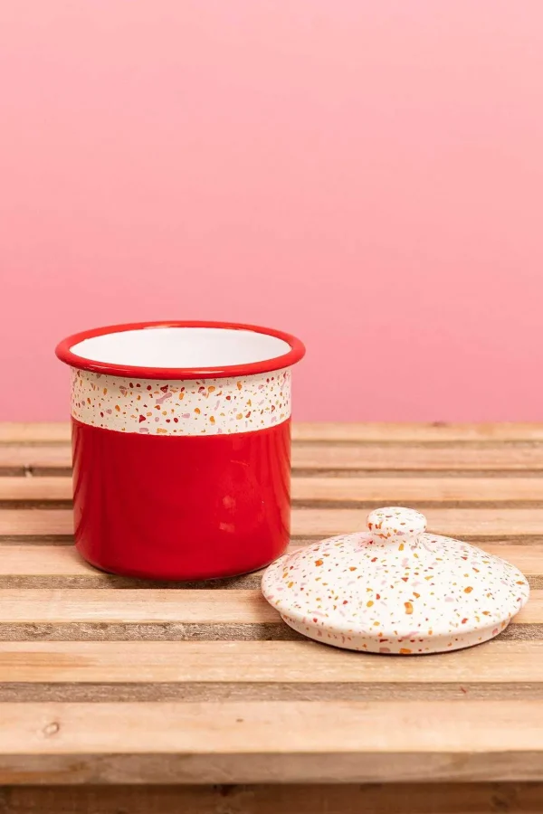 Carraig Donn HOME Red Splatter Print Enamel Canister* Homeware