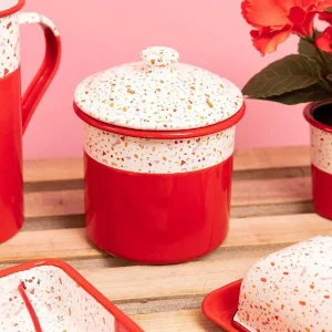Carraig Donn HOME Red Splatter Print Enamel Canister* Homeware