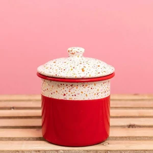 Carraig Donn HOME Red Splatter Print Enamel Canister* Homeware