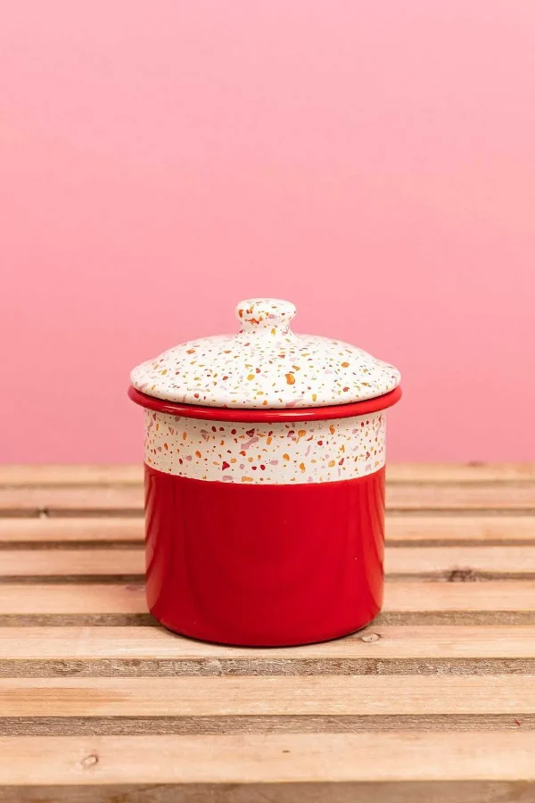 Carraig Donn HOME Red Splatter Print Enamel Canister* Homeware