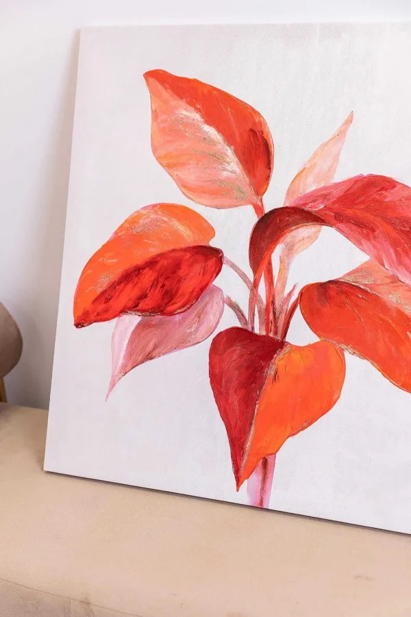 Carraig Donn HOME Red Urban Leaf Canvas Wall Art* Homeware