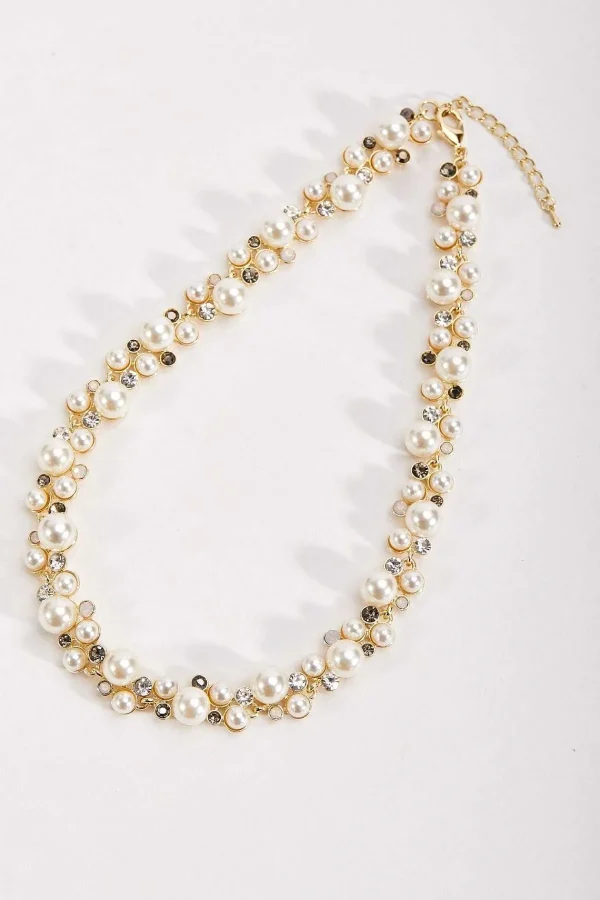 Joularie Rhinestone Pearl Gold Necklace* Boxed Gifts
