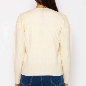 Kelly & Grace Weekend Rib Crop Cardigan In Ecru*Women Jumpers & Cardigans