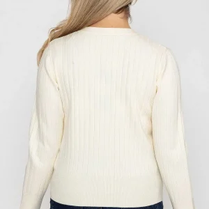 Kelly & Grace Weekend Rib Crop Cardigan In Ecru*Women Jumpers & Cardigans