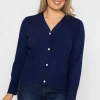 Kelly & Grace Weekend Rib Crop Cardigan In Navy*Women Jumpers & Cardigans